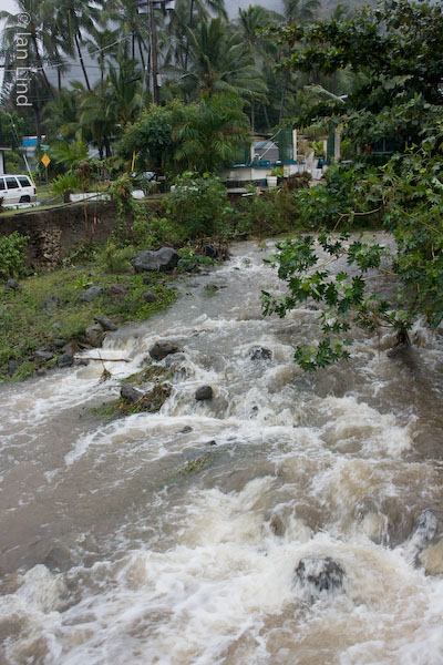Makaua Stream after about seven hours of rain.