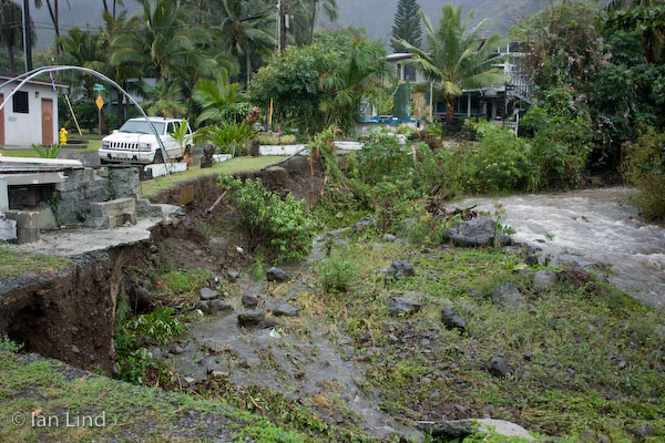 Another view from the bridge. On the left is the area washed out during the flooding in March 2006.